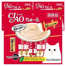 챠오츄르 고양이 짜먹는 간식, 혼합맛(참치/해산물), 14g, 3개