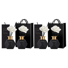 코코도르 블랙골드 에디션 디퓨저 2p + 비누꽃 스틱 2p 세트, 편백, 400ml, 2세트