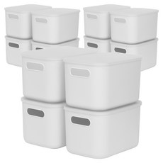 食品儲藏室收納盒, 白色, 小(18.5 x 26.5 x 16.2 cm), 12個