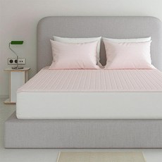 아망떼 아이스터치 냉감 인견 침대패드, 소프트핑크