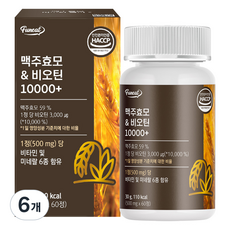 퍼니트 맥주효모 비오틴 10000 플러스, 60정, 6개