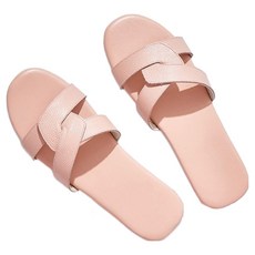 LIKEHOUSE 真皮頭層牛皮透氣防滑女士室外涼拖鞋 LS39, 37~38, 淺粉色, 1雙