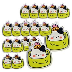 골드팡 캣앤퍼피 캐릭터 종이클립 아크릴 집게 캣 바구니, 20개, 1개입, 4.7 x 3 cm