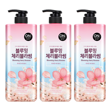 온더바디 플라워 약산성 퍼퓸 바디워시 블루밍 체리블라썸, 900g, 3개