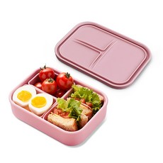 mommy's table 矽膠便當盒 Saecham 3格 S, 1個, 寶寶粉