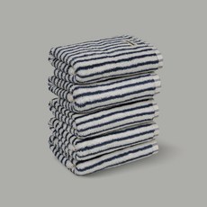 코토나 홈바디 호텔 세면 타월 200g 40수 코마사, 네이비 스트라이프, 5개