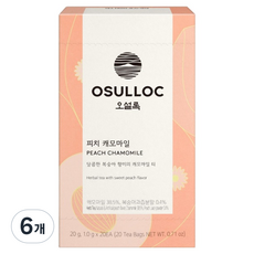 오설록 피치 캐모마일 티백, 1g, 20개입, 6개