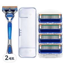 아베른 GEELY 5층 슬림 일회용 면도기 + 칼날 4p 세트, 2세트