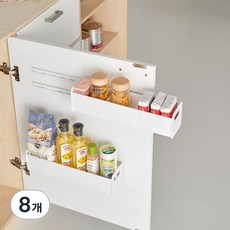 Easy Moa黏貼型滑動縫隙收納抽屜整理盒, 白色, 8個