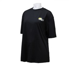 TUBE TREE 女款字母塗鴉寬鬆短袖防曬T恤 B6218, Black