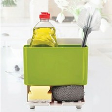 솔브리빙 키친 다용도 수납 수세미 거치대, 그린, 1개