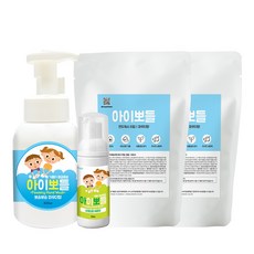 EnvoyVision 洗手乳 爽身粉味 300ml+補充包 300ml 2入+攜帶型洗手慕斯 蘋果味 50ml, 950ml, 1組