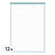 Recoz 方格筆記本 A5, 50張, 12個, 薄荷綠