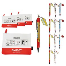 花生漫畫史努比收納袋 + 自動鉛筆 3入, 隨機出貨, 4套