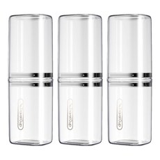 旅行洗漱牙刷收納盒兼漱口杯 透明色, 3個