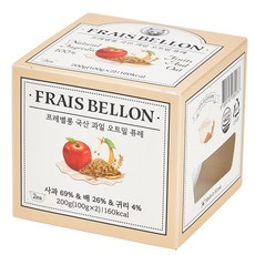 FRAIS BELLON 孩童蔬果泥 2入, 蘋果水梨燕麥口味, 200g, 1盒