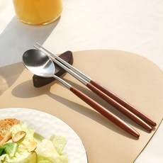 Bogen 韓國產 楓木 上漆 韓式餐具 湯匙筷子組, 湯匙 + 筷子, 原木色, 1個