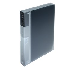 에코청운 PP 클리어화일 60매 메탈장식 A4, 검정, 1개