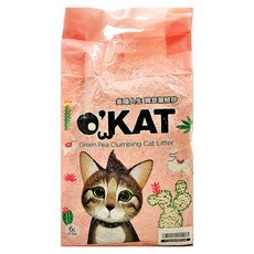 O'KAT 美喵人生 條狀豌豆凝結砂, 6L/2.5KG, 天然可生物分解豌豆纖維製成, 文青薔薇, 1包
