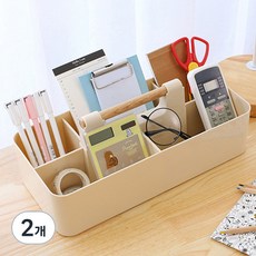 Seondong Sangsa 木柄收納籃, 奶油白, 2個