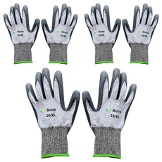 美拓 13針灰黑丁睛防切割透氣手套, XL, 灰黑色, 3雙