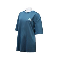 TUBE TREE 女款字母塗鴉寬鬆短袖防曬T恤 B6218, Blue