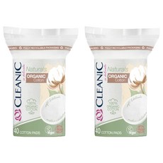 CLEANIC 圓形棉質化妝棉, 40入, 2個