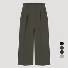 LIST 女款後鬆緊帶雙褶寬褲