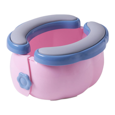 愛北鼻 兒童攜帶式摺疊馬桶 軟墊南瓜造型 附收納袋+垃圾袋20個, 粉色