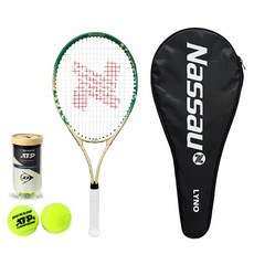 Nassau 裡諾網球拍 + 2入球組, 米綠色(球拍), 1套, 單一商品