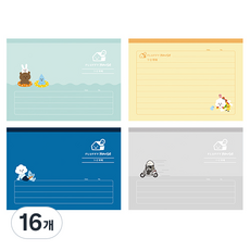 영아트 초등1-2무제 플러피하우스가로노트, 혼합색상, 16개