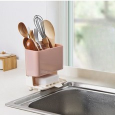 solve living 廚房多功能收納菜瓜布架, 粉紅色, 1個