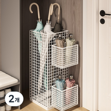 菈菈工房 現代風格鐵製室內雨傘架, 白色, 2個