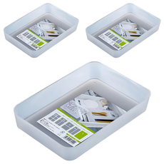 NAKAYA 置物盒3件組 L, 白色, 1組