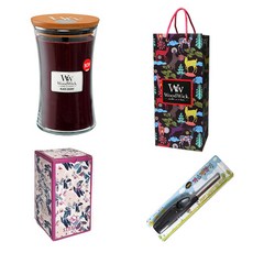 우드윅 라지자캔들 + 선물박스 + 쇼핑백 + 캔들라이터 랜덤 발송 선물세트, 블랙체리