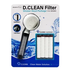 d.clean 過濾花灑濾芯套組(1花灑4濾芯) - 過濾雜質 提升水質, 1入