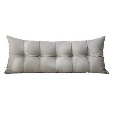 好物良品 雙人 日式簡約床頭腰背靠枕 亞麻材質 PP棉, 淺灰銀