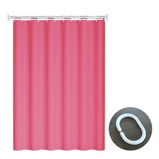 앤티스 고품격 단색 샤워 커튼, 레드, 1개