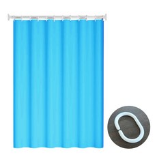 앤티스 고품격 단색 샤워 커튼, 블루, 1개