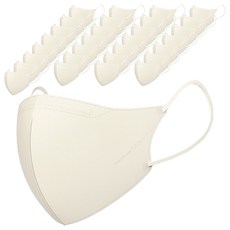 CLA 슬림핏 소형 어린이 키즈 새부리형 2D 컬러 국산 4중 MB필터 마스크, 5매입, 8개, 크림베이지