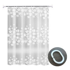 Ants 花朵方塊浴簾 120 x 180 cm, 白色, 2個