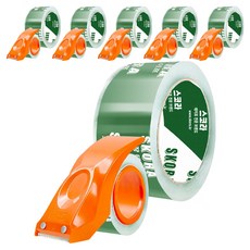 Skora 高透明封箱膠帶 中型包裝 50m + 切割器組, 6套