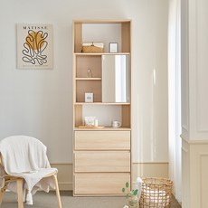 퍼리든 엘릭코 드레스룸 3단 서랍형 화장대 600 방문설치, 메이플