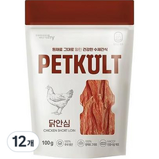 펫쿠르트 강아지 수제간식, 닭안심, 100g, 12개