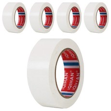 다다 고점도 강력 면 테이프 40mm x 50m, 흰색, 5개