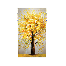 命運好好玩 黃金樹油畫布簾 聚酯纖維材質 含水晶串, 150 x 85cm, 黃金樹