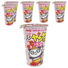 meiji 明治 洋洋棒餅乾 附糖粒 草莓口味, 48g, 6個