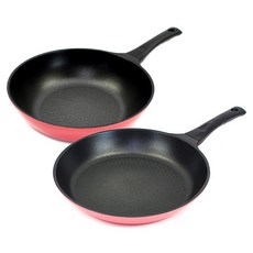 키친아트 국산 본 프라이팬 세트 2개, 핑크, 프라이팬 28cm + 궁중팬 28cm, 1세트