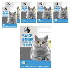 SAKE 粗球礦砂 含消臭/抗菌成分 10L, 原味, 6kg, 6包
