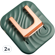 solve living 時尚壁掛式廁所浴室免打孔黏貼式吹風機掛架支架, 綠色, 2個